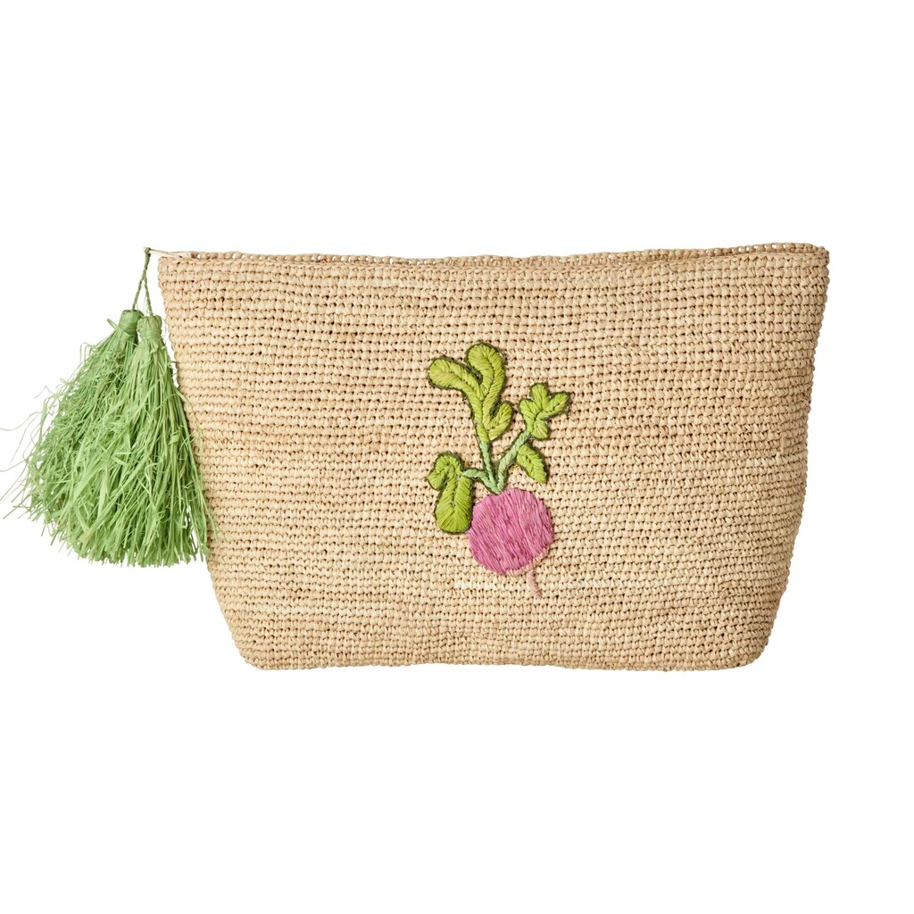 RICE Große Raffia Handtasche Radieschen Preview Image