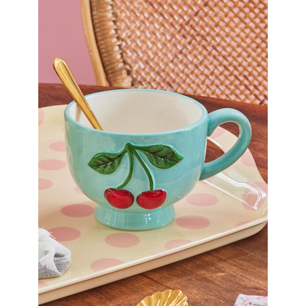 Keramik Becher mit Kirschen