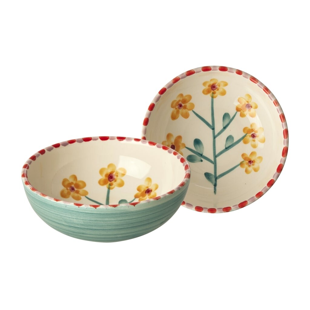 RICE Keramik Schale mit Handgemalter Gelbe Blume Preview Image