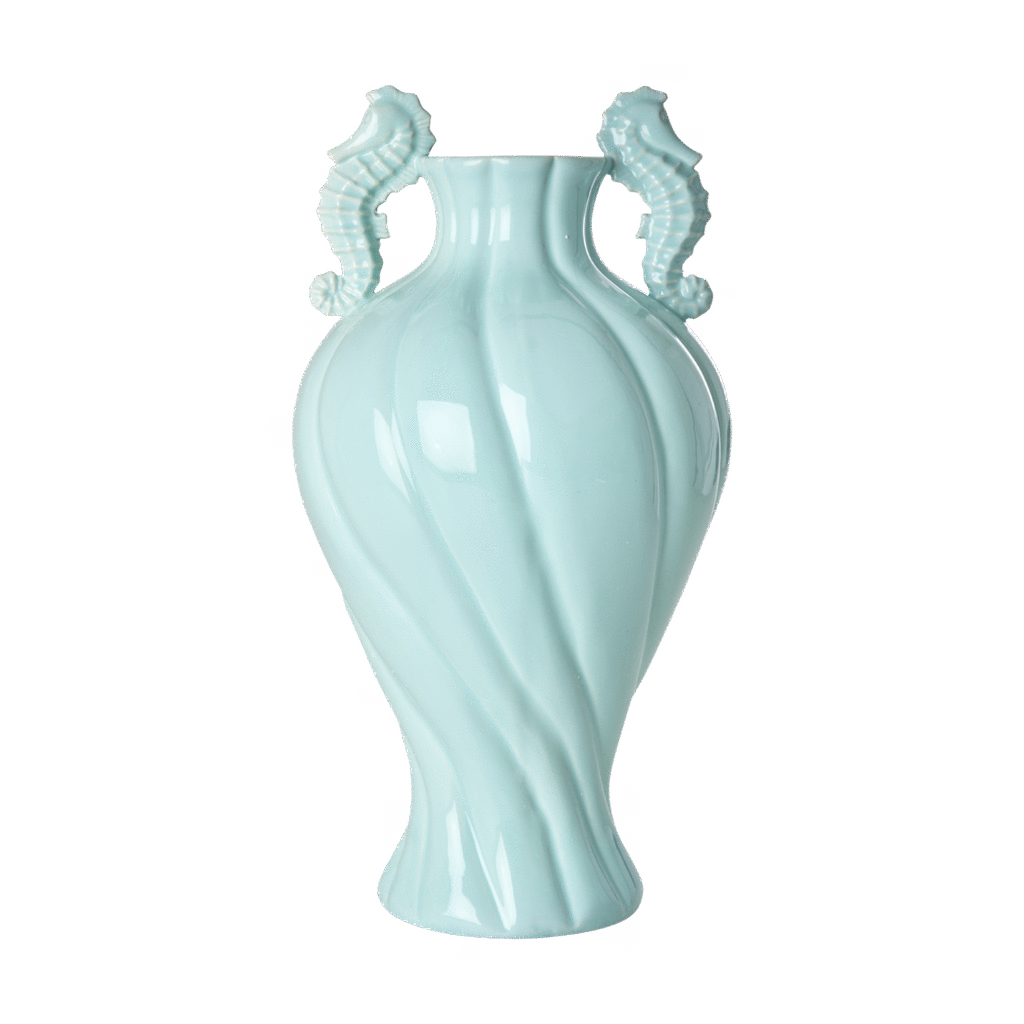 RICE Keramik Vase Seepferdchen in Mint Preview Image