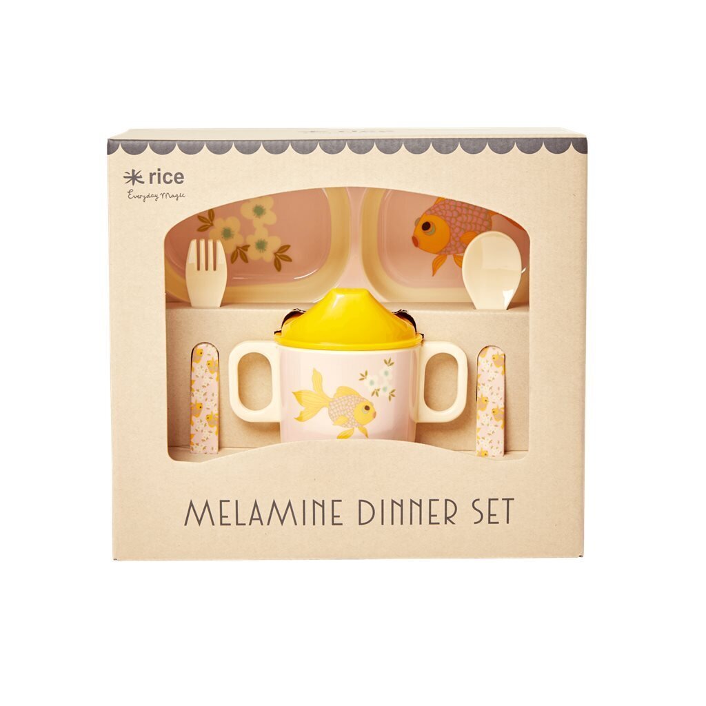 Melamin Baby Geschirr Set Goldfish Print