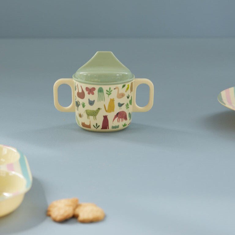 Melamin Babybecher in Crème Sweet Jungle Print