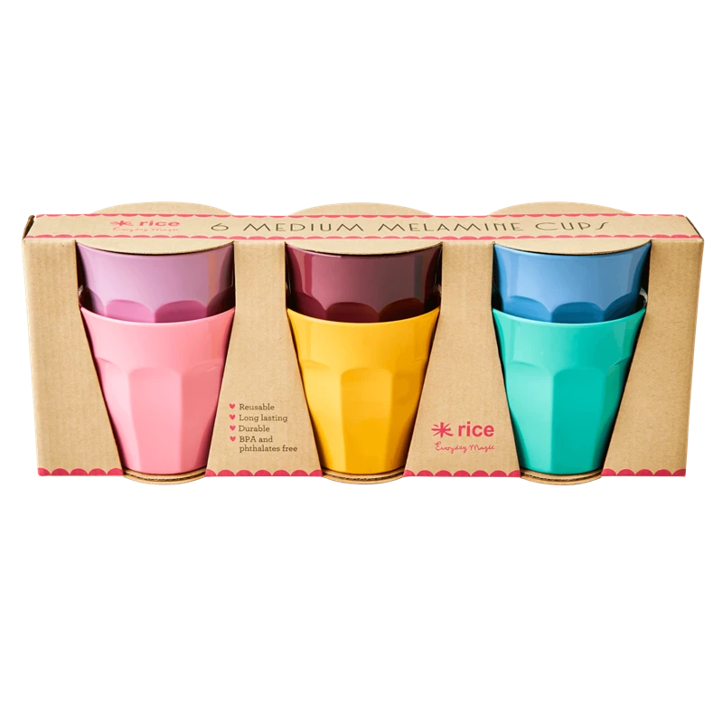 RICE Melamin Becher 6er Set Dance Out Colors Preview Image