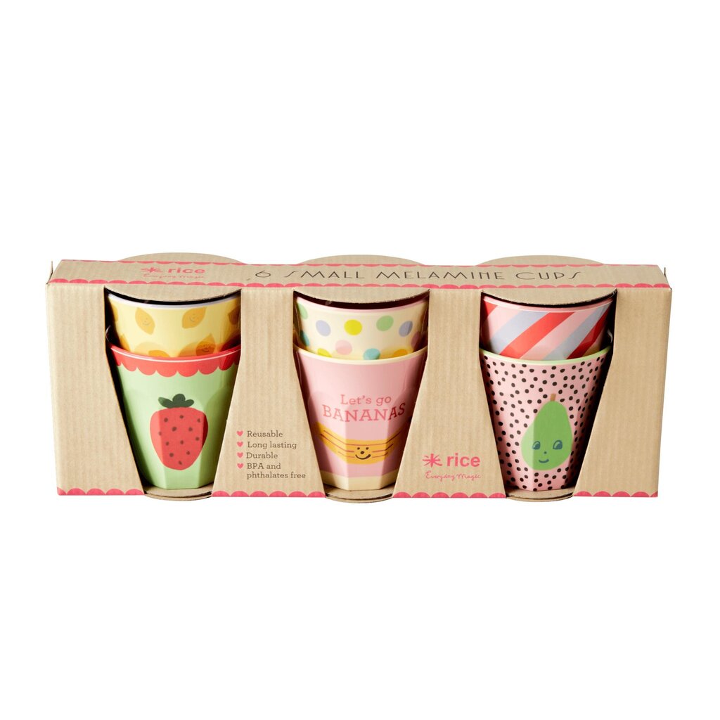 RICE Melamin Becher 6er-Set Small Happy Fruits Preview Image