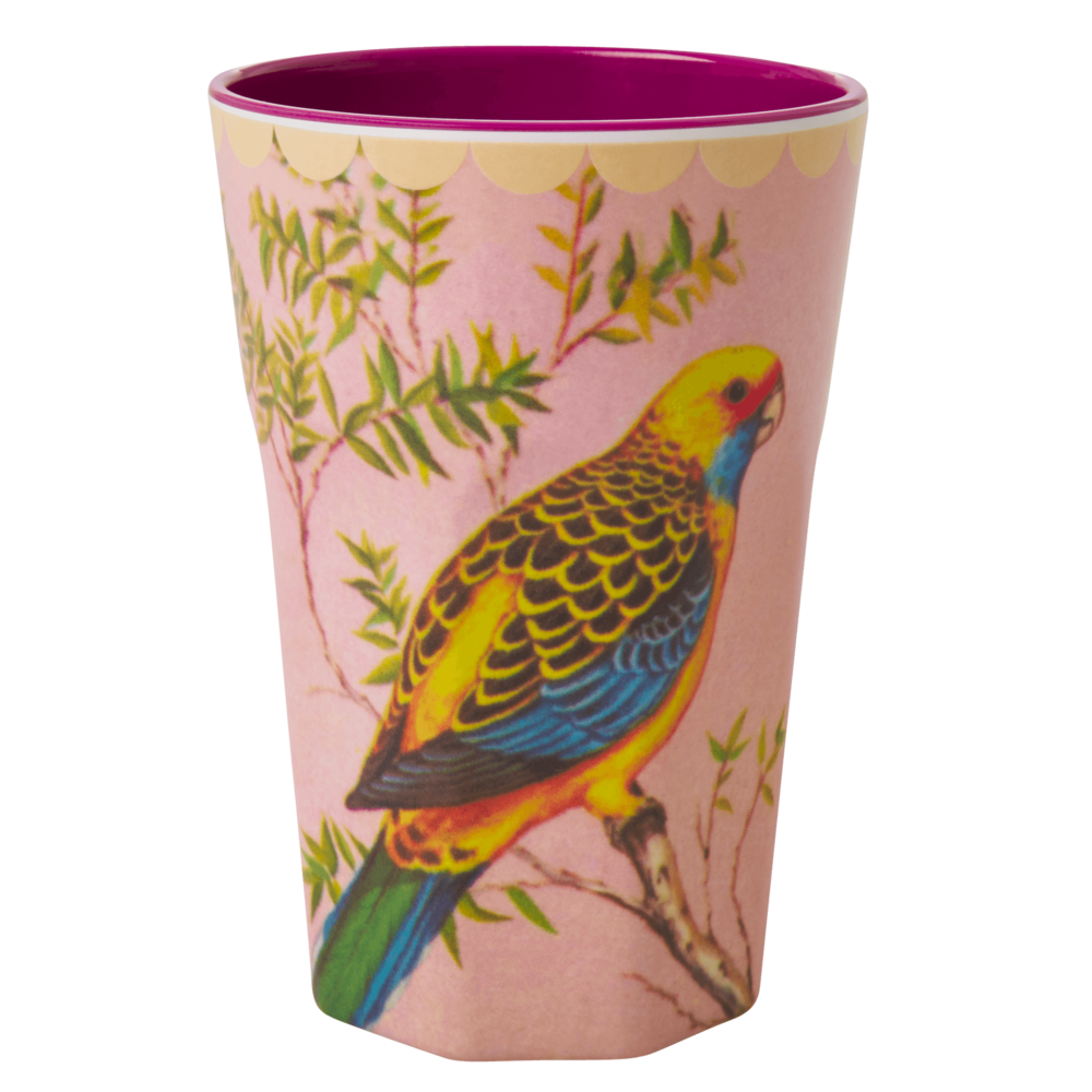 RICE Melamin Becher Vogel