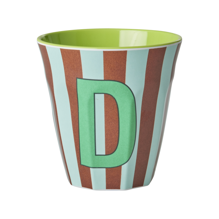Melamin Buchstabenbecher gestreift