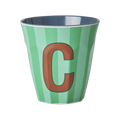 Melamin Buchstabenbecher gestreift
