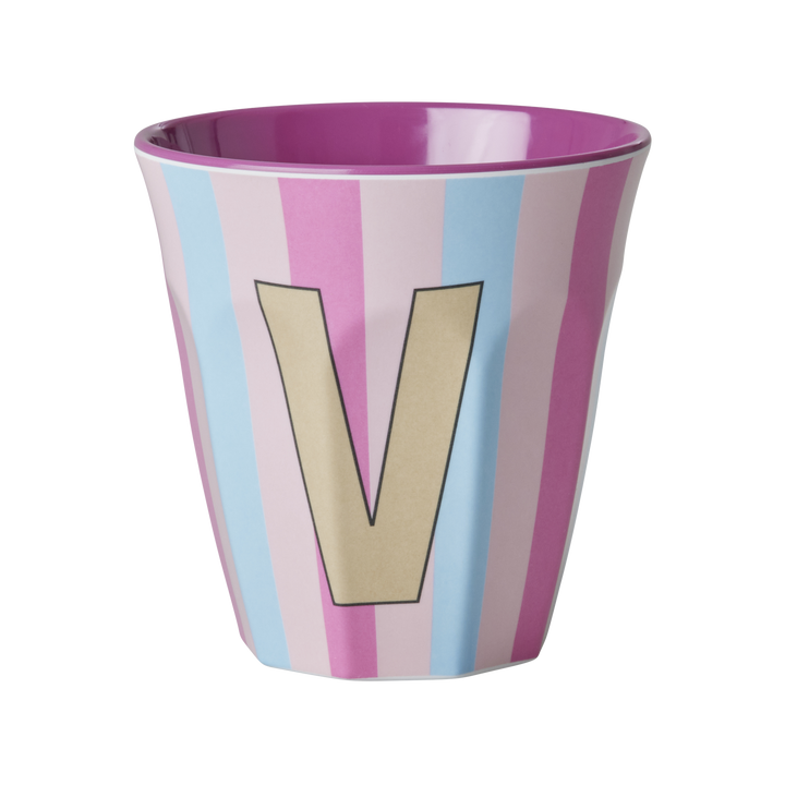 Melamin Buchstabenbecher gestreift