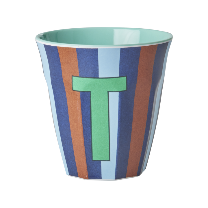 Melamin Buchstabenbecher gestreift