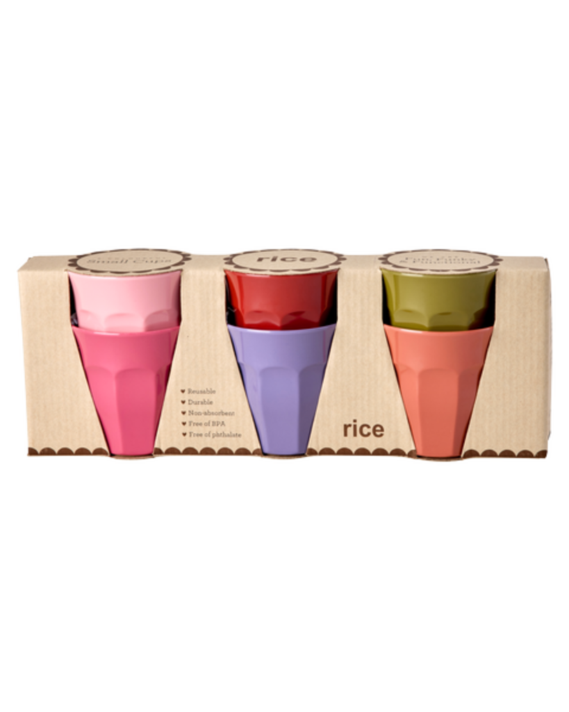 RICE Medium Melamin Becher im 6er Pack - Solid Colors online kaufen bei SKANDEKO