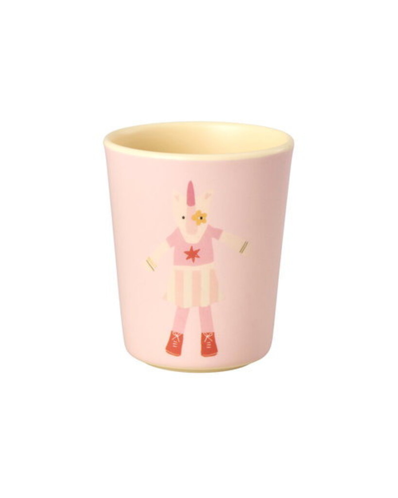RICE Melamin Kinderbecher mit Tiermotiv Melamin Matt