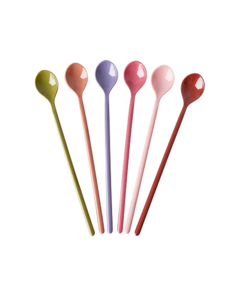 RICE Melamin Latte Löffel 6er-Set - Solid Colors online kaufen bei SKANDEKO