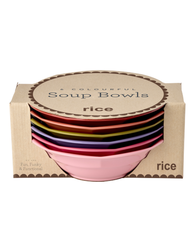 RICE Melamin Suppenteller im 6er Pack Solid Colors online kaufen bei SKANDEKO