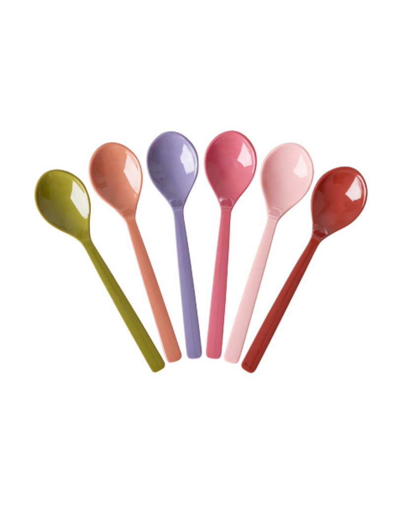 RICE Melamin Teelöffel Set – 6er-Pack in bunten Unifarben online kaufen bei SKANDEKO