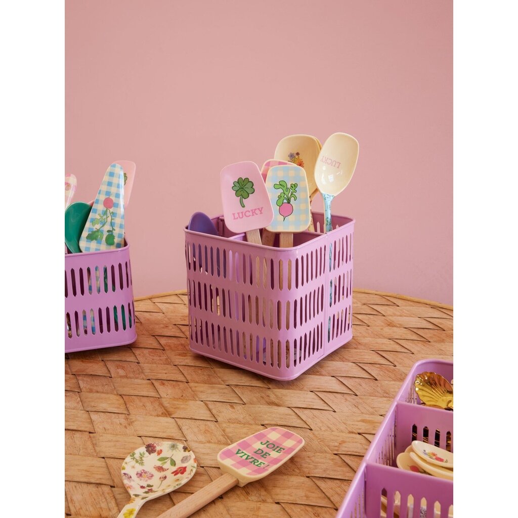 Metall Korb quadratisch pink