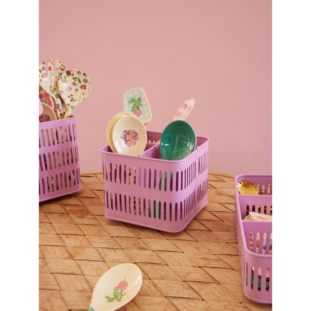 Metall Korb quadratisch pink