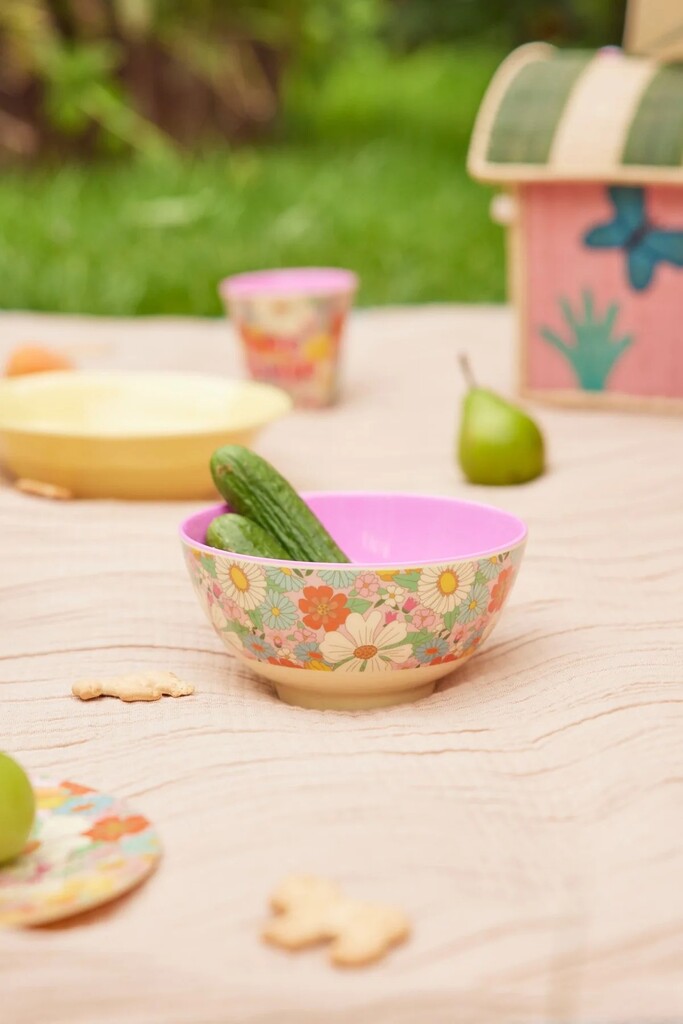 RICE Mittelgroße Melamin Schüssel Flower Power Preview Image