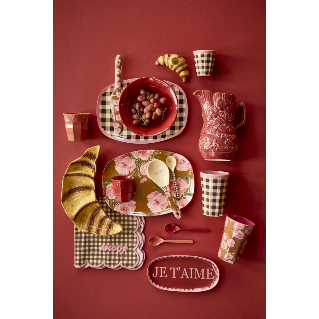 RICE Metall-Tablett Oval JE T'AIME