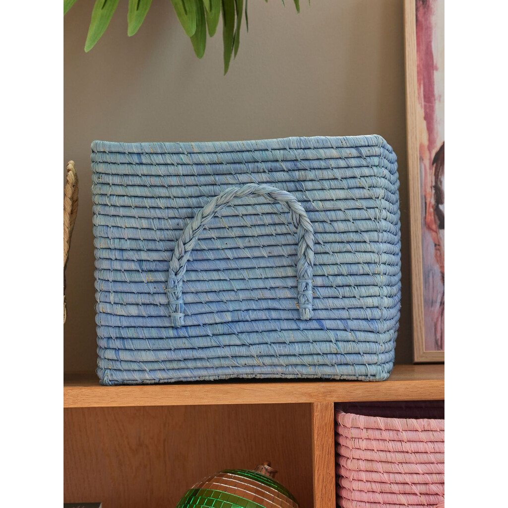 Quadratischer Raffia Aufbewahrungskorb