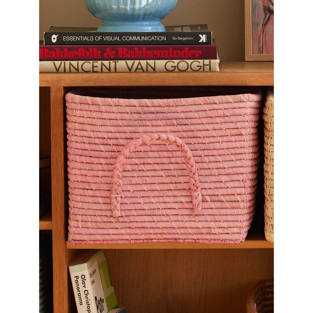 Quadratischer Raffia Aufbewahrungskorb