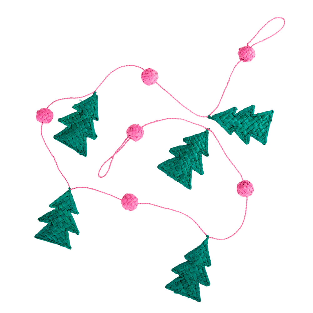 Raffia Girlande Weihnachtsbaum