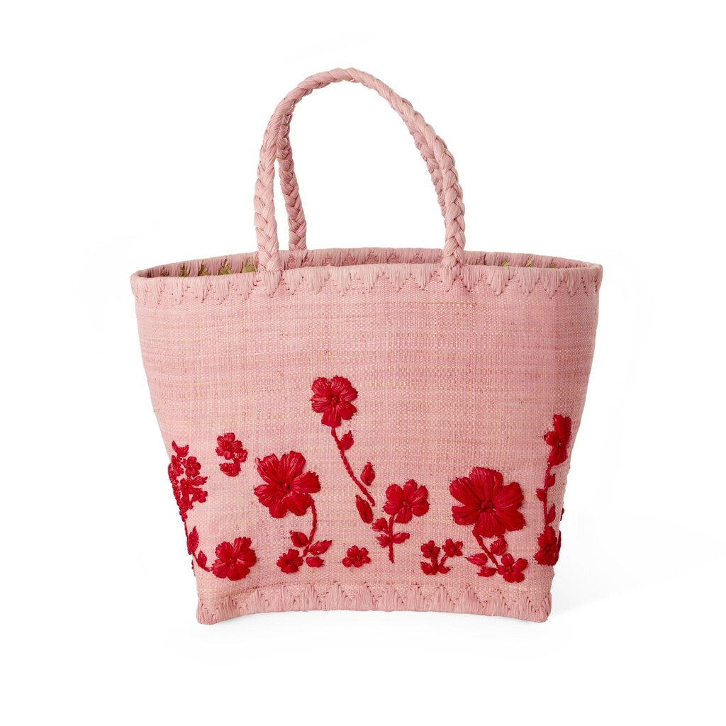 RICE Raffia Tasche mit Roten Blumen Preview Image