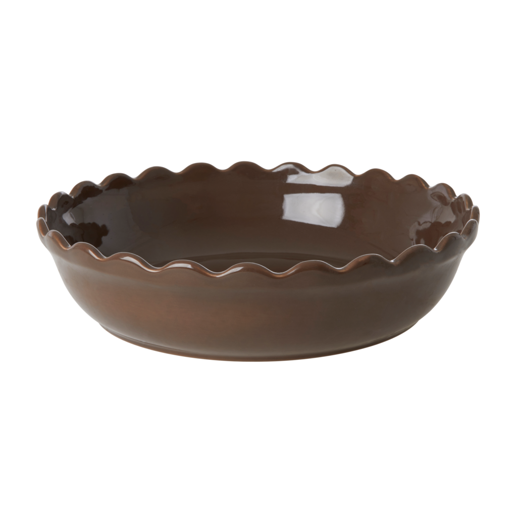 Runde Auflaufform aus Steingut