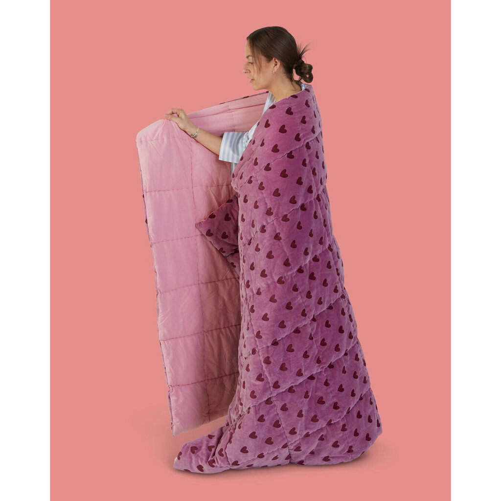 Samt Quilt Purple Hearts