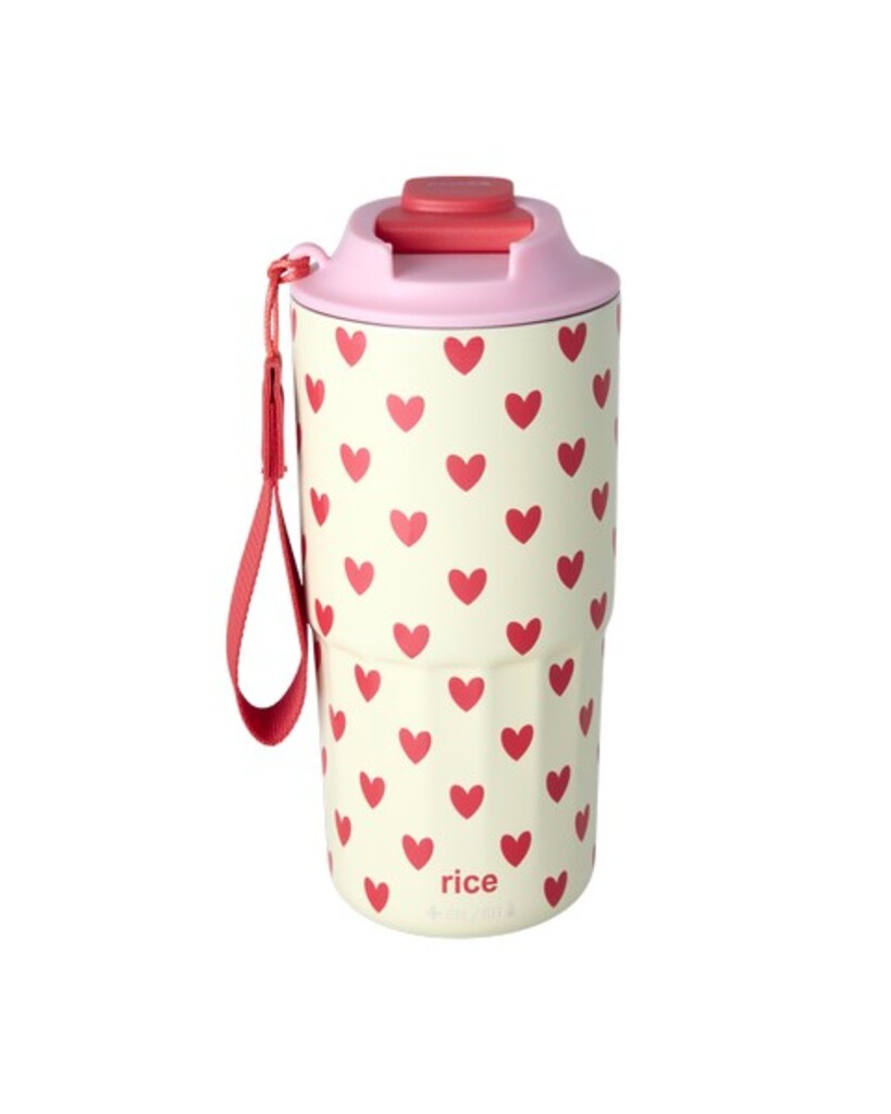 RICE Edelstahl Thermo-Becher mit Herzchen-Print online kaufen bei SKANDEKO