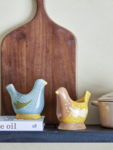 Impressionen zu Bloomingville Birdy Eierbecher, Bunt, Steingut 2er, Bild 1