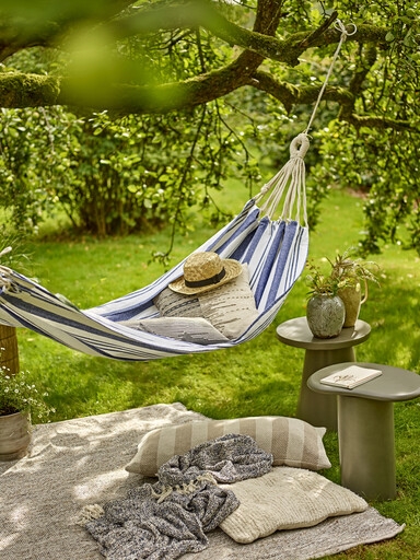 Impressionen zu Bloomingville Remo Hängematte, Blau, Baumwolle, Bild 2