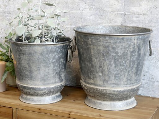 Impressionen zu Chic Antique 2er Set Übertopf mit Henkel, Bild 3