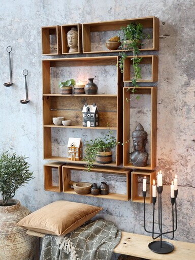 Impressionen zu Chic Antique 9-teiliges Regal-Set aus Kiefernholz, Bild 2