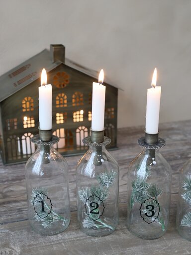 Impressionen zu Chic Antique Adventsflaschen mit Kerzenhalter 4-Set, Bild 2