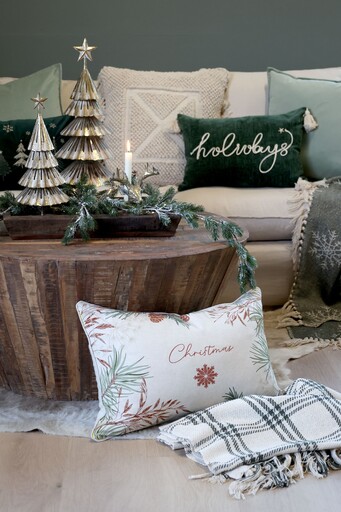 Impressionen zu Chic Antique Aix Kissebezug mit Tanne Christmas, Bild 2