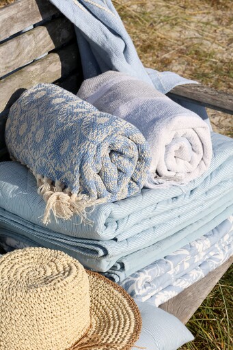 Impressionen zu Chic Antique Aix Plaid aus Baumwolle und Garnüberschuss Kreismuster, Bild 2