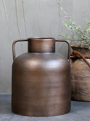 Impressionen zu Chic Antique Alte Vase aus Aluminium mit Henkeln, Bild 3