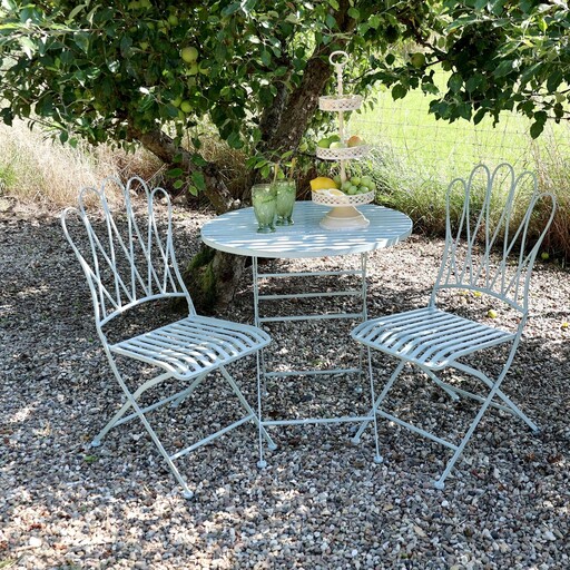 Impressionen zu Chic Antique Bistrotisch Set Sky Blue, Bild 1