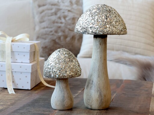 Impressionen zu Chic Antique Deko Pilz mit glitzerndem Schirm, Bild 2