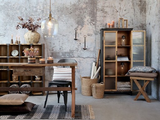 Impressionen zu Chic Antique Fächerregal aus Kiefernholz und Metall, Bild 2