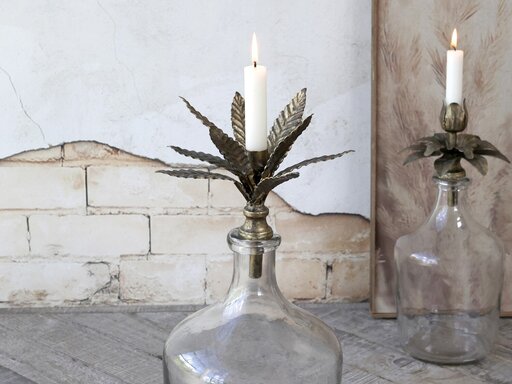 Impressionen zu Chic Antique Flaschen Kerzenhalter mit Blättern, Bild 4