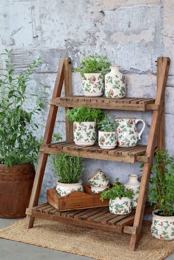 Impressionen zu Chic Antique Fraises Übertopf – Keramik-Pflanztopf mit Erdbeer-Dekor, Bild 2