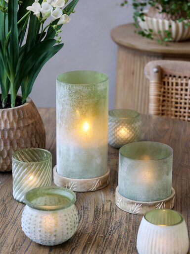 Impressionen zu Chic Antique Glas Teelichthalter mit Muster, Bild 2