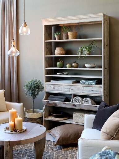 Impressionen zu Chic Antique Hängelampe, Lampe mit Holzzierhülse, Bild 4