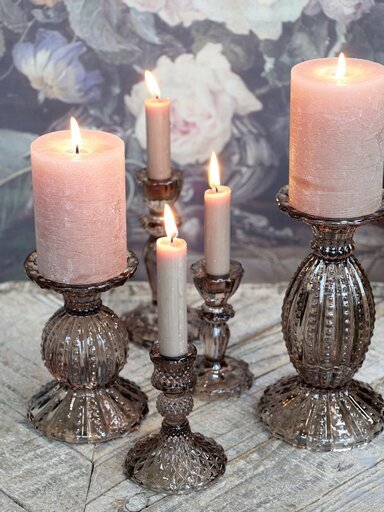 Impressionen zu Chic Antique Kerzenständer aus Glas mit Spitzenkante, Bild 5