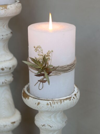 Impressionen zu Chic Antique Kerzenständer für Stumpenkerzen aus Holz, Bild 3