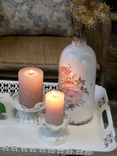 Impressionen zu Chic Antique Kerzenständer mit Dekor für Stumpenkerze, Bild 2