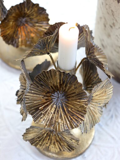 Impressionen zu Chic Antique Kerzenständer mit Gold Blumen, Bild 2