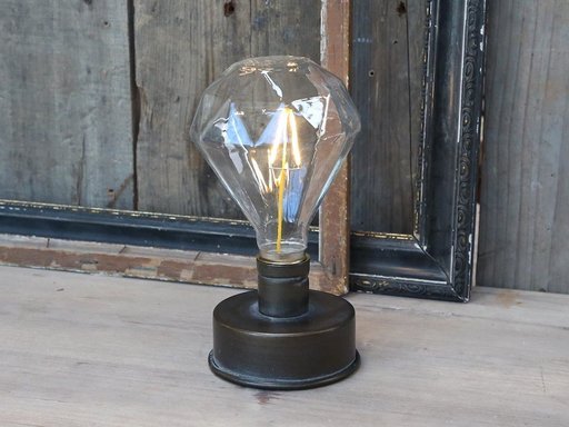 Impressionen zu Chic Antique Lampe mit Diamant Glühbirne, Bild 1