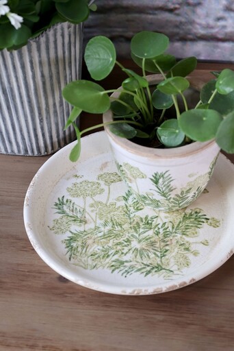 Impressionen zu Chic Antique Laval Übertopf mit Blumendruck, Bild 5